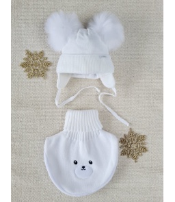 Czapeczka zimowa Misia dla dziewczynki 38-40 cm