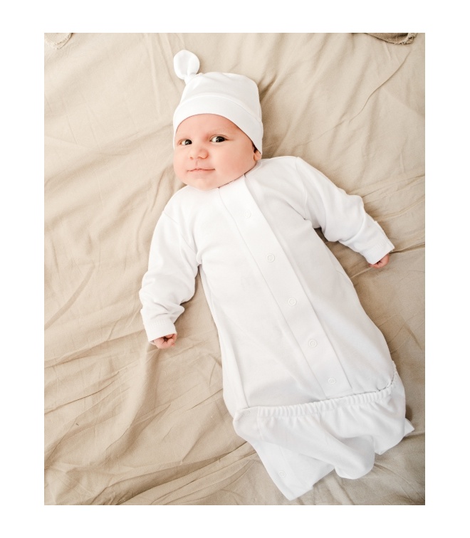 Komplet niemowlęcy śpiworek + czapka biały
