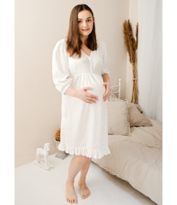 Koszula ciążowa i do karmienia White Dalia 2