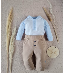 Body polo blękitne rękawki Little Gentleman 2