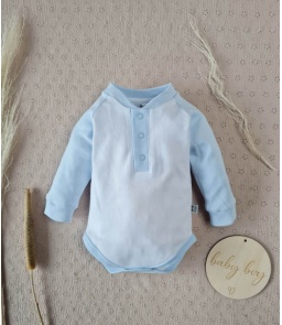 Body polo blękitne rękawki Little Gentleman