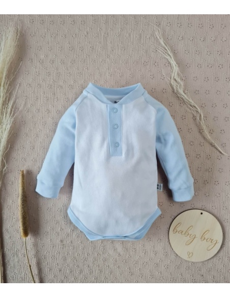 Body polo blękitne rękawki Little Gentleman