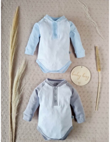 Body polo blękitne rękawki Little Gentleman