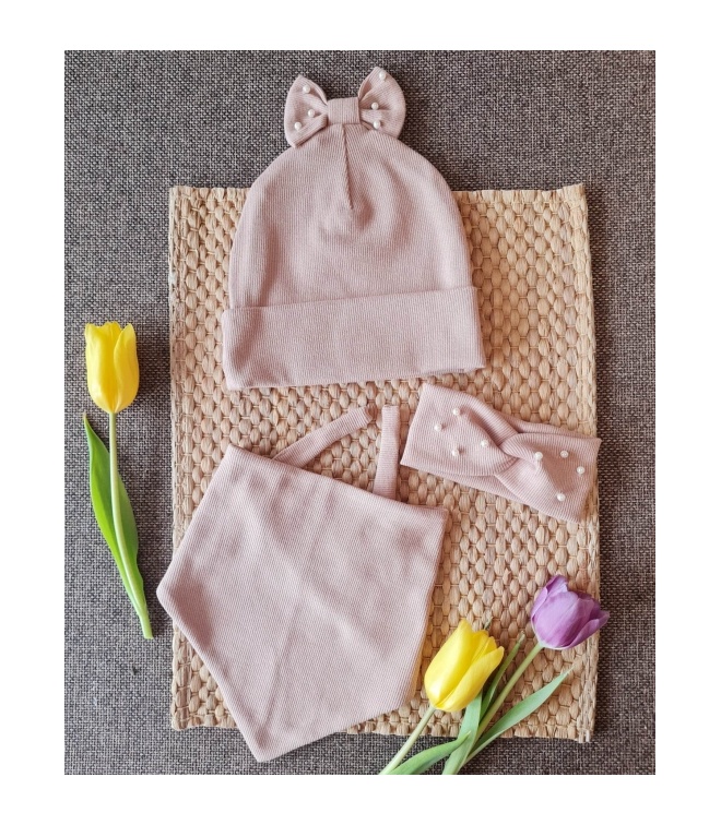 Komplet czapka + chusta wiązana Sophie Komplet czapka + chusta wiązana Sophie