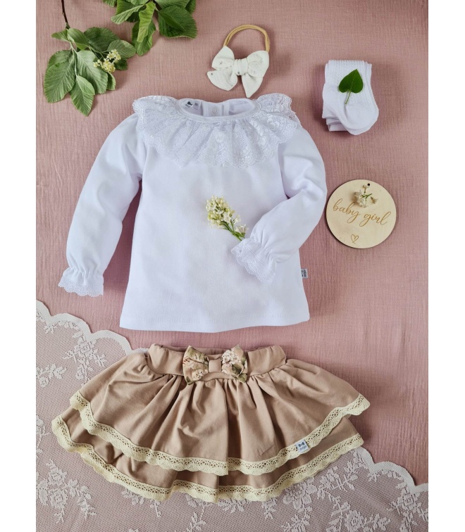 Biała bluzka dł.rękaw PRINCESS Biała bluzka dł.rękaw PRINCESS