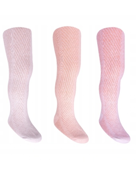 Rajstopki ecru żakardowe