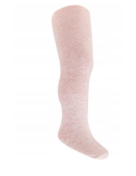 Rajstopki ecru żakardowe