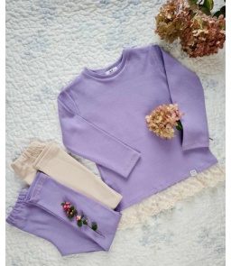 Bluzka z koronkową baskinką fiolet Retro Roses 2