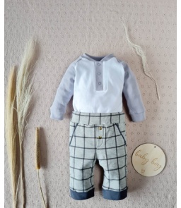 Body polo szare rękawki Little Gentleman 2