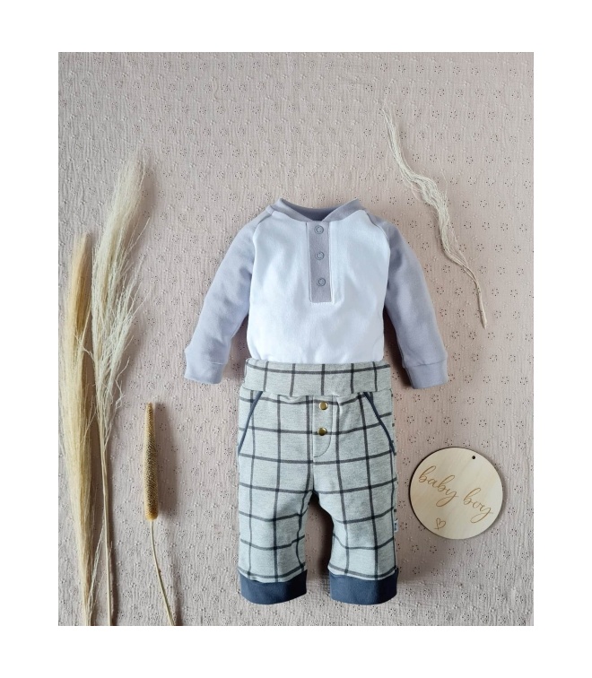 Body polo szare rękawki Little Gentleman