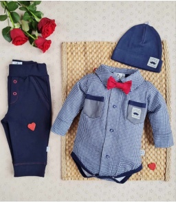 Body koszulowe pepitka Little Gentleman 2