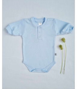 Body polo blękitne krótki rękaw