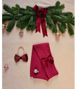 Legginsy prążkowane z kokardką