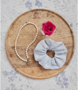 Gumka do włosów scrunchie lniana 2