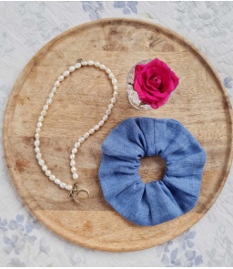 Gumka do włosów scrunchie lniana