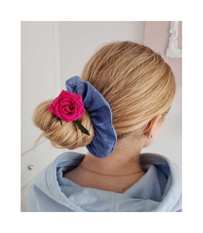 Gumka do włosów scrunchie lniana Gumka do włosów scrunchie lniana