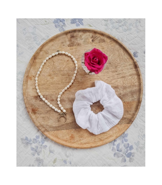 Gumka do włosów scrunchie muślin Gumka do włosów scrunchie muślin