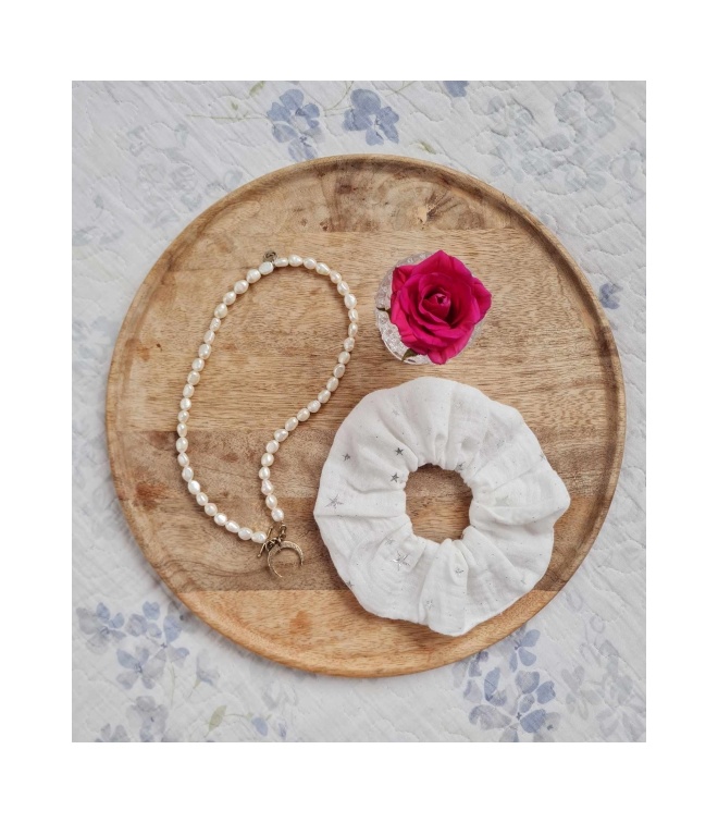 Gumka do włosów scrunchie muślin Gumka do włosów scrunchie muślin