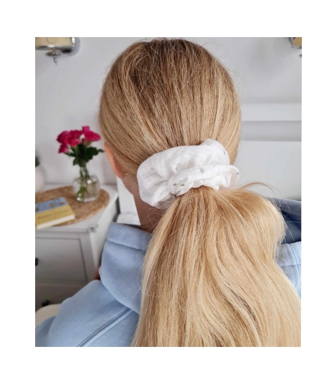 Gumka do włosów scrunchie muślin Gumka do włosów scrunchie muślin