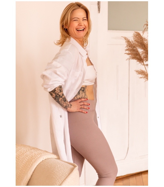 Legginsy damskie prążkowane Legginsy damskie prążkowane
