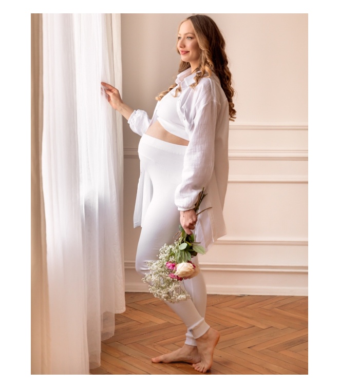 Legginsy ciążowe prążkowane Legginsy ciążowe prążkowane