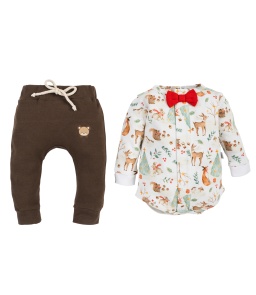 Komplet dla chłopca Christmas Animals (body + spodnie) 2