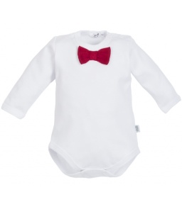 Białe body z muszką Little Gentleman