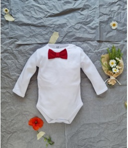 Białe body z muszką Little Gentleman 2