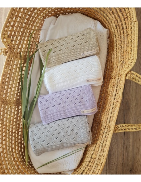 Kocyk bambusowy lawendowy 80x100 cm