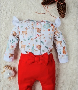 Komplet dla dziewczynki Christmas Animals (body+spodnie) 2